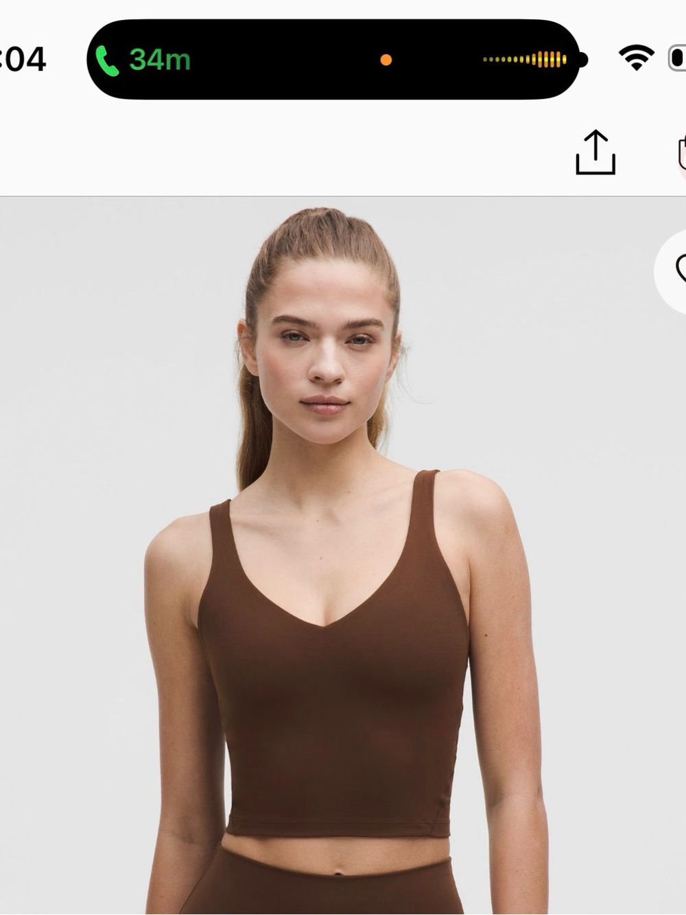 Lululemon Align V-Neck Crop Tank Top in Brown